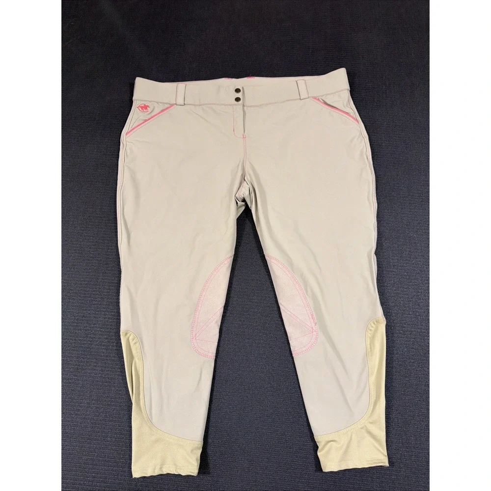 NWOT PIPER Evolution‎ By Smartpak Gray Pink Breeches Full Seat 48R